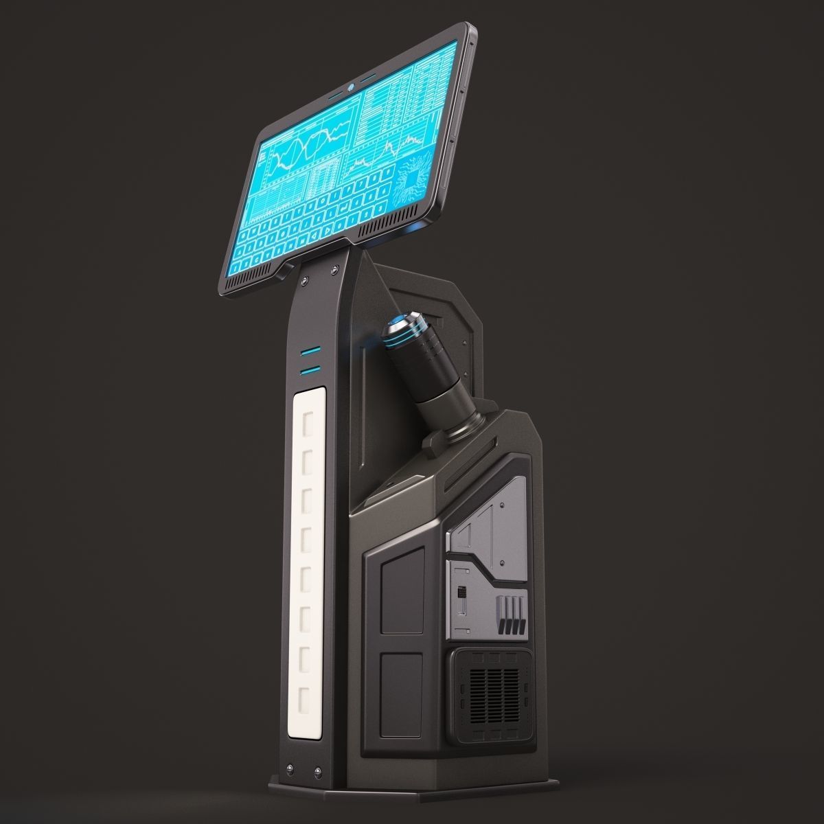 Sci Fi Terminal 02 Stylized 3D model_3