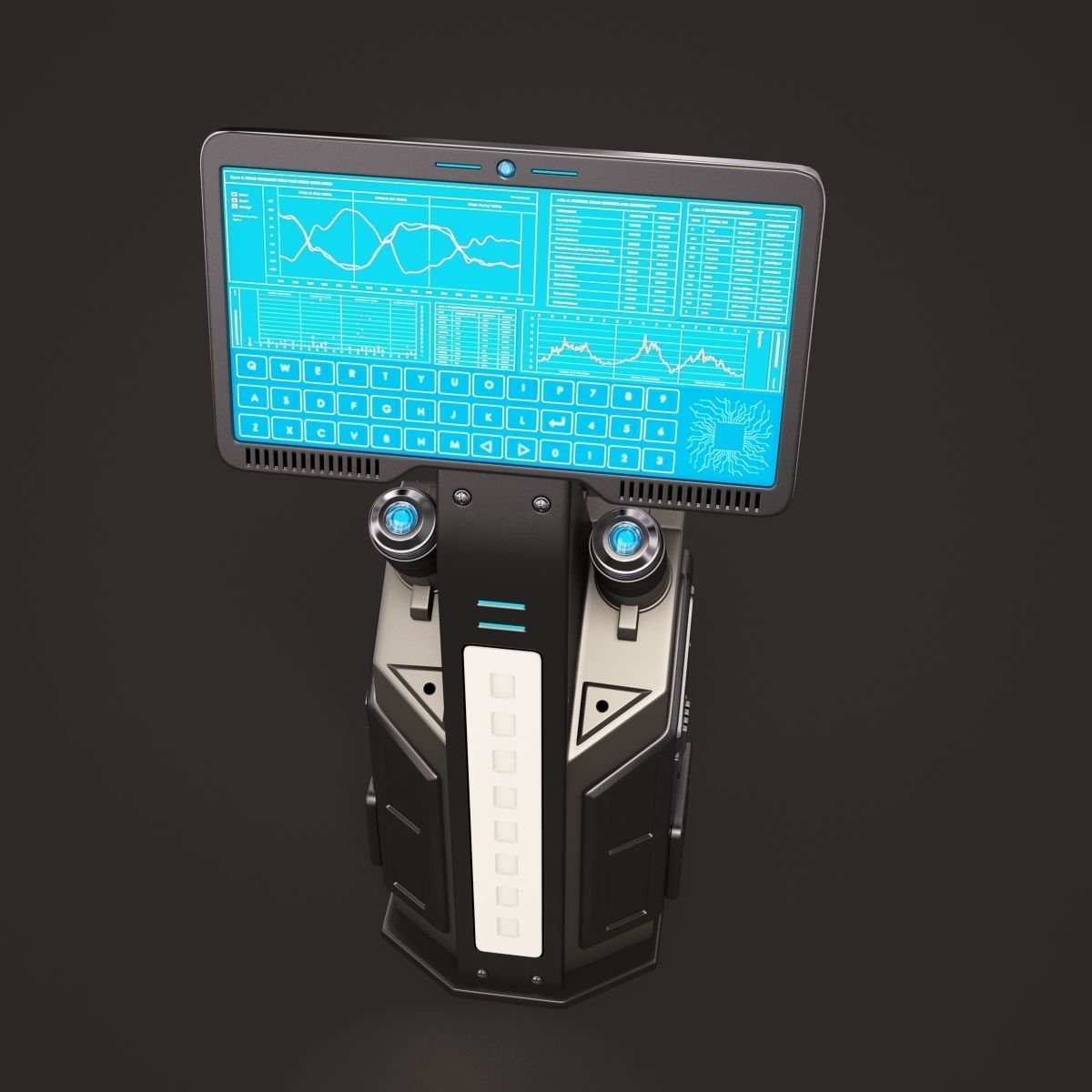 Sci Fi Terminal 02 Stylized 3D model_5