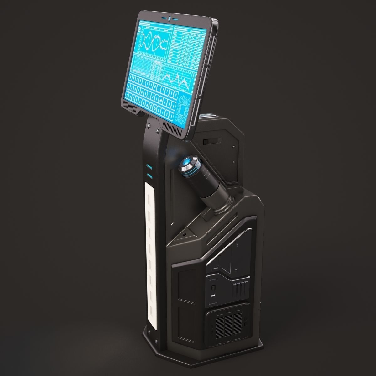 Sci Fi Terminal 02 Stylized 3D model_1