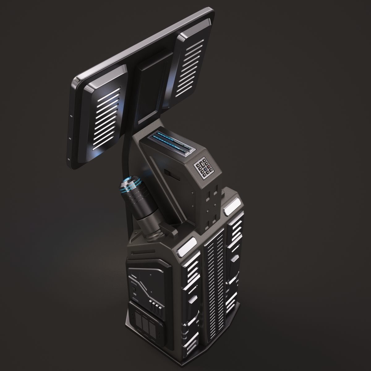 Sci Fi Terminal 02 Stylized 3D model_4