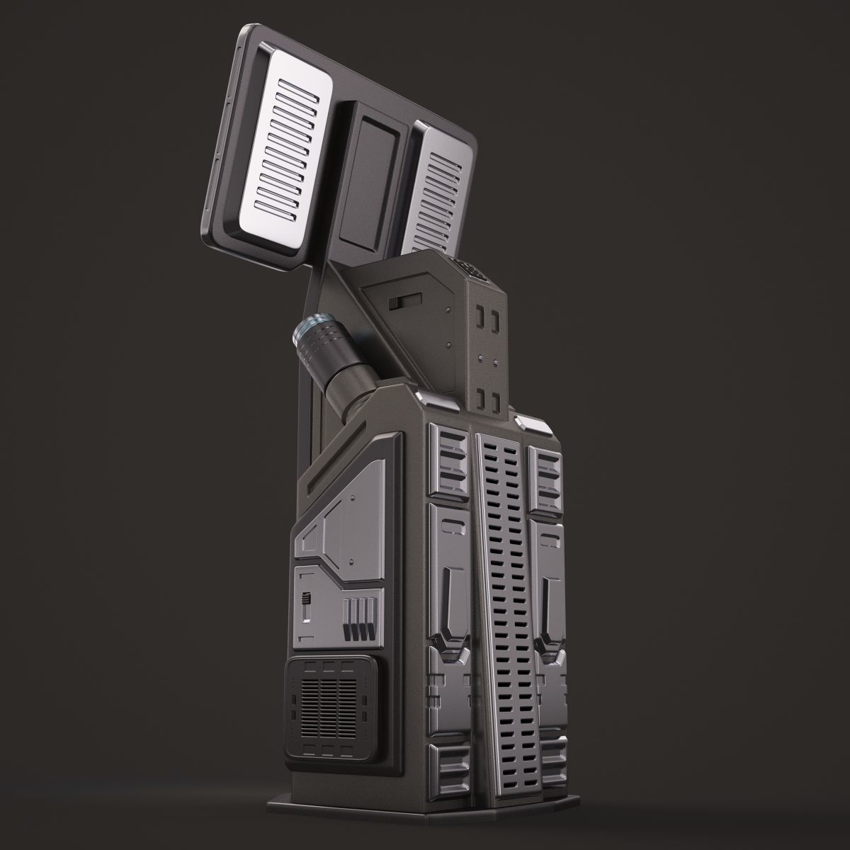 Sci Fi Terminal 02 Stylized 3D model_2