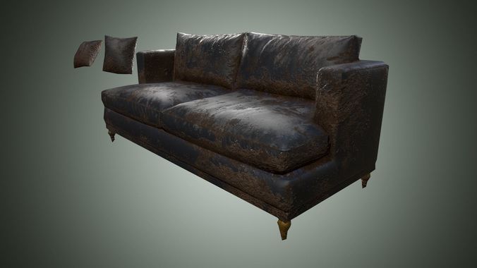 Dirty sofa Low-poly 3D model
