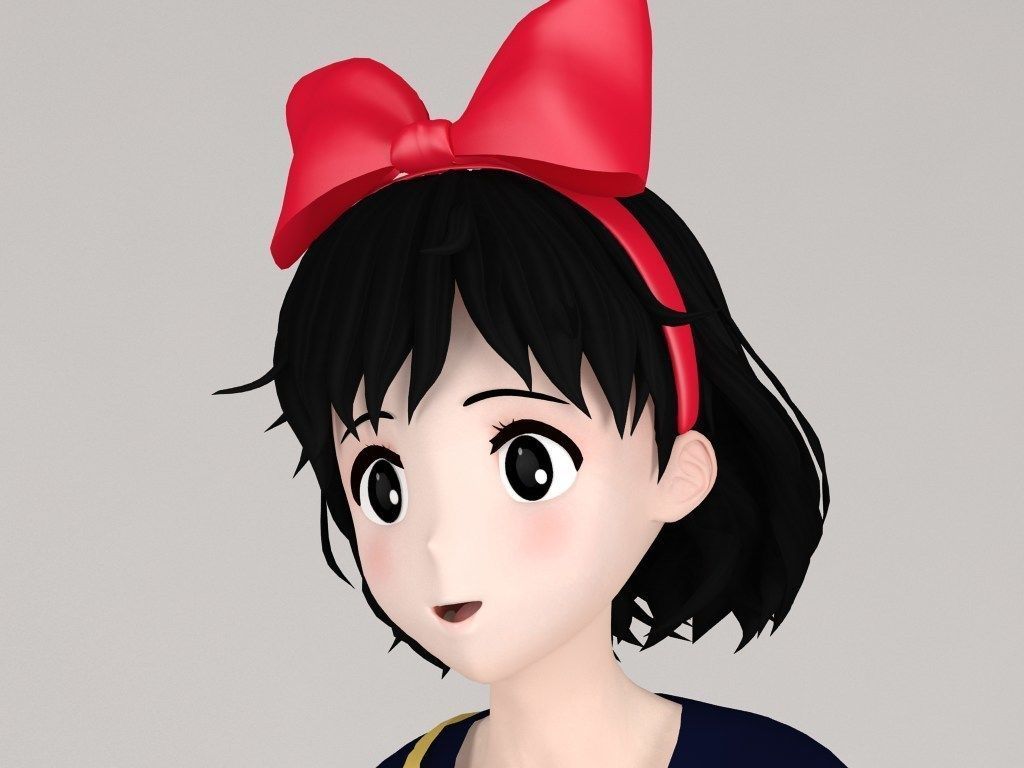 Kiki anime girl pose 02 3D model_9