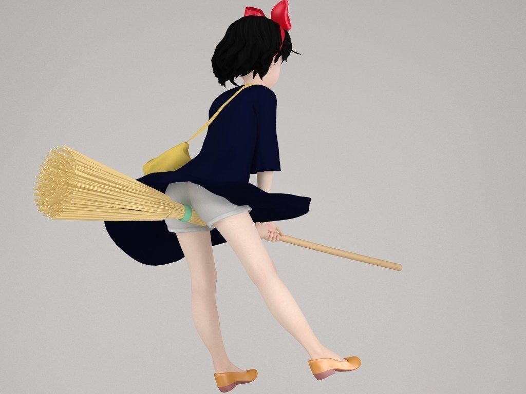 Kiki anime girl pose 02 3D model_6