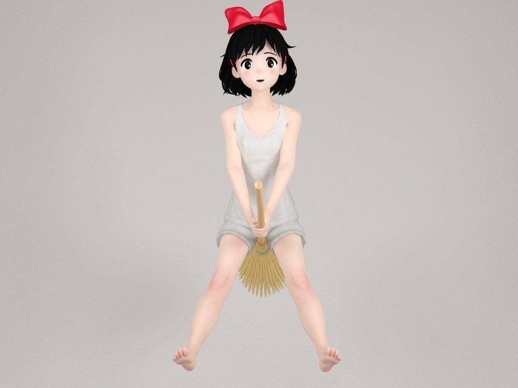 Kiki anime girl pose 02 3D model_3