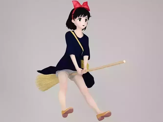 Kiki anime girl pose 02 3D model