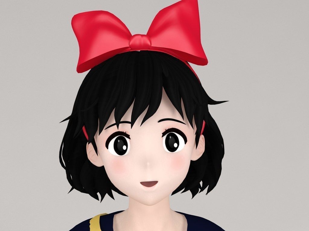 Kiki anime girl pose 02 3D model_8