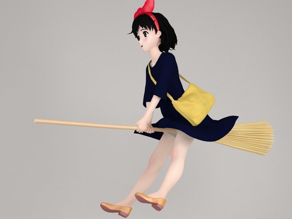 Kiki anime girl pose 02 3D model_4