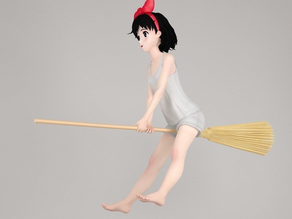 Kiki anime girl pose 02 3D model_5