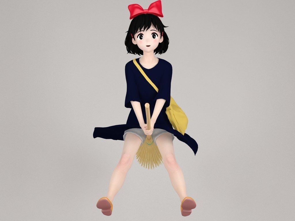 Kiki anime girl pose 02 3D model_2