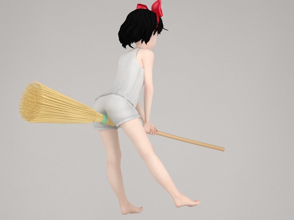 Kiki anime girl pose 02 3D model_7