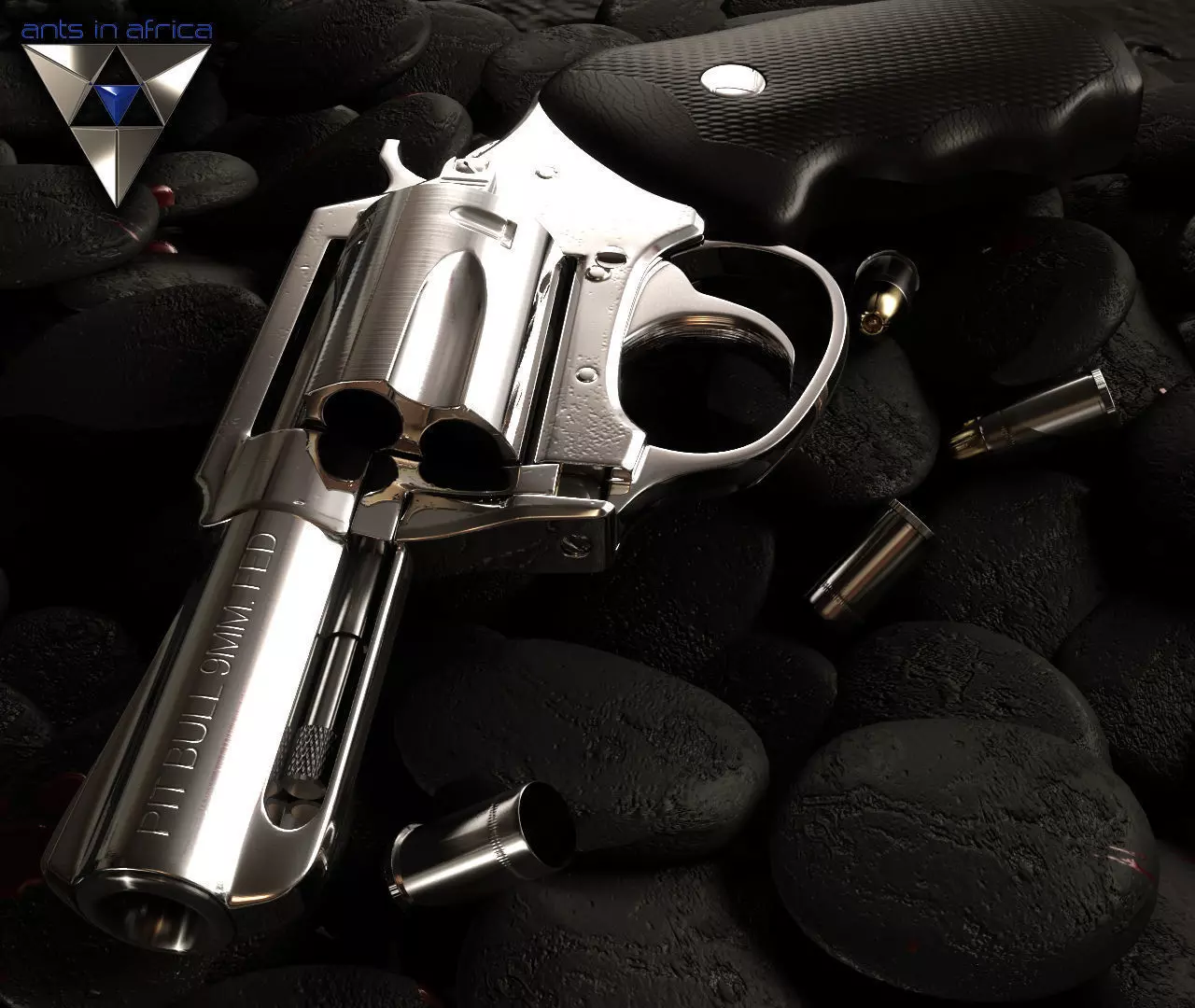 Revolver Pitt bull 9mm 3D model