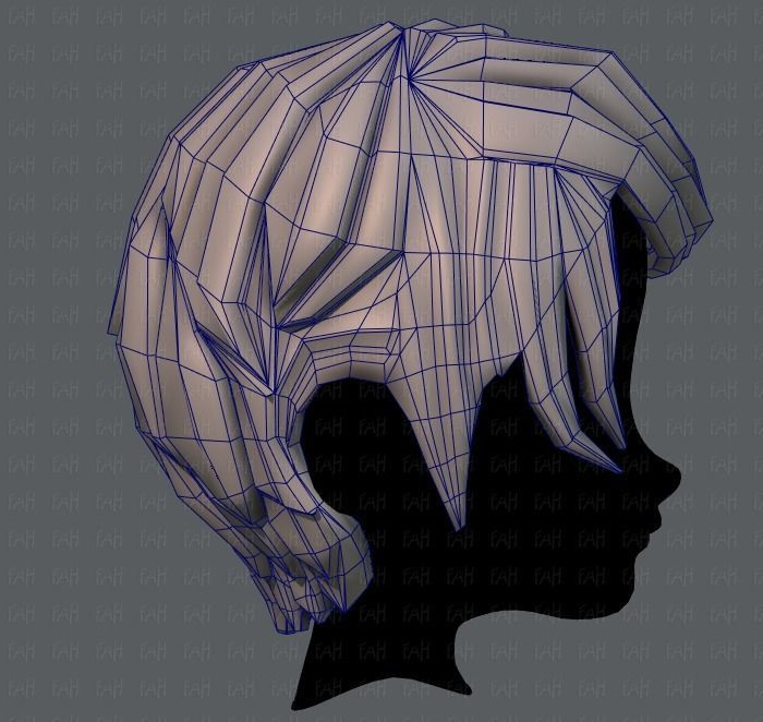 3D Hair style for boy V13 Low-poly 3D model_27