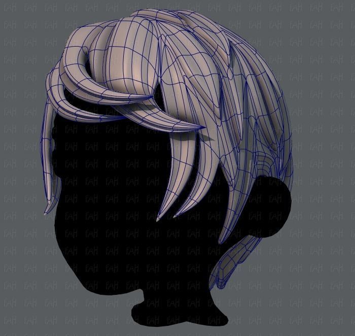 3D Hair style for boy V13 Low-poly 3D model_16
