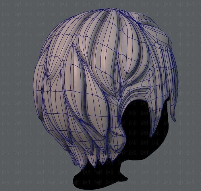 3D Hair style for boy V13 Low-poly 3D model_12