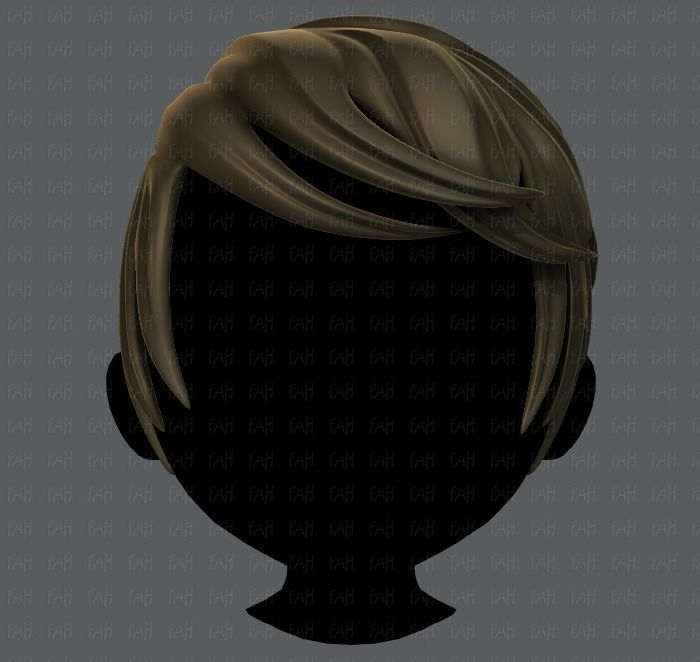 3D Hair style for boy V13 Low-poly 3D model_1