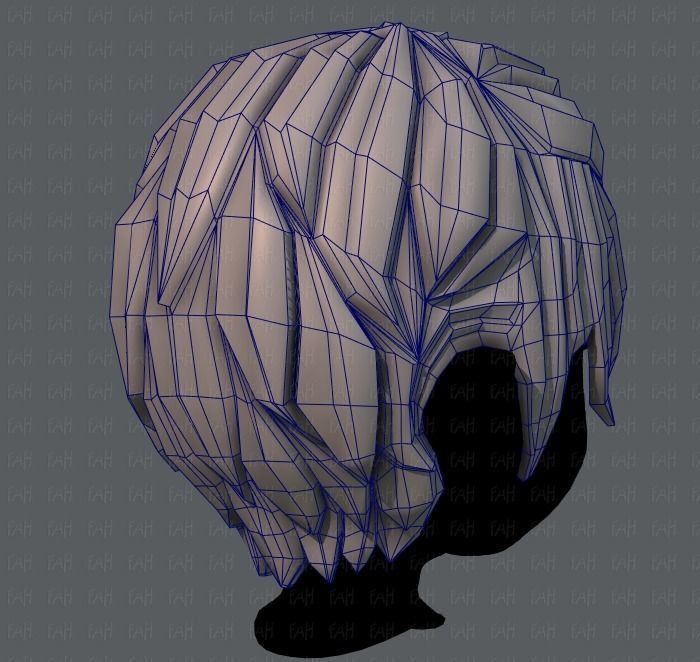 3D Hair style for boy V13 Low-poly 3D model_28