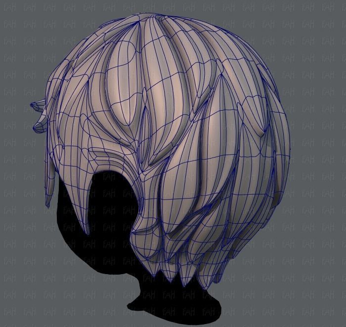 3D Hair style for boy V13 Low-poly 3D model_14