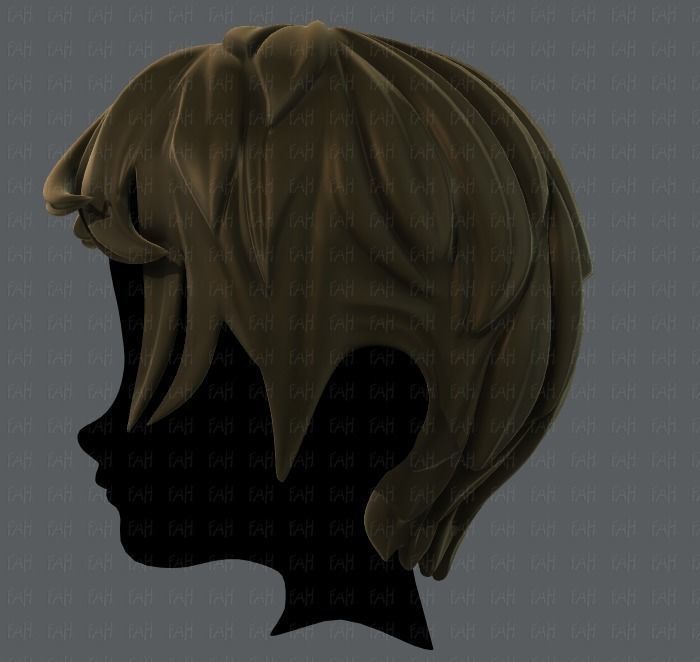 3D Hair style for boy V13 Low-poly 3D model_7