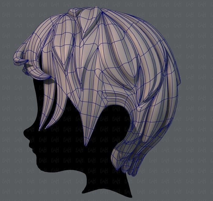 3D Hair style for boy V13 Low-poly 3D model_15