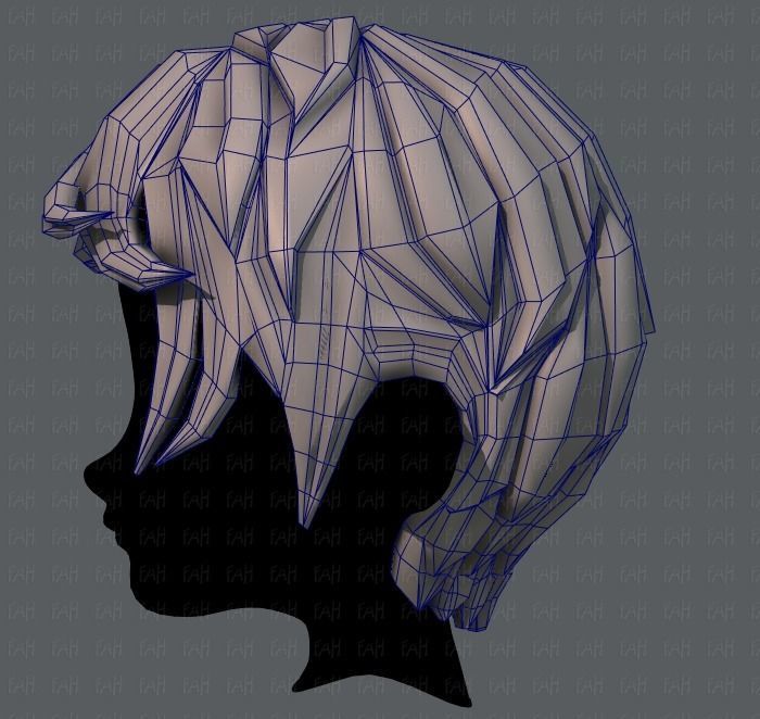 3D Hair style for boy V13 Low-poly 3D model_31