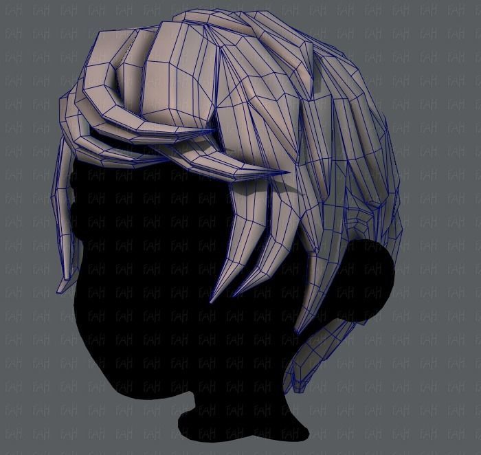 3D Hair style for boy V13 Low-poly 3D model_32