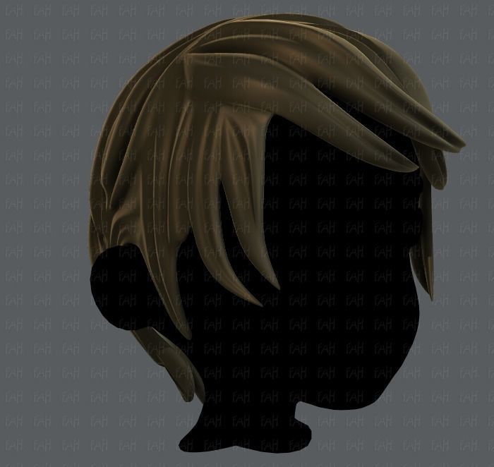 3D Hair style for boy V13 Low-poly 3D model_2