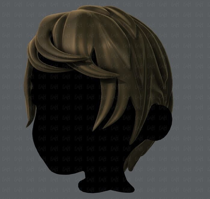 3D Hair style for boy V13 Low-poly 3D model_8