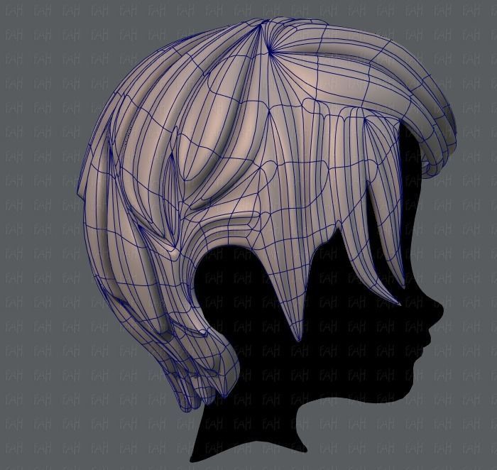 3D Hair style for boy V13 Low-poly 3D model_11