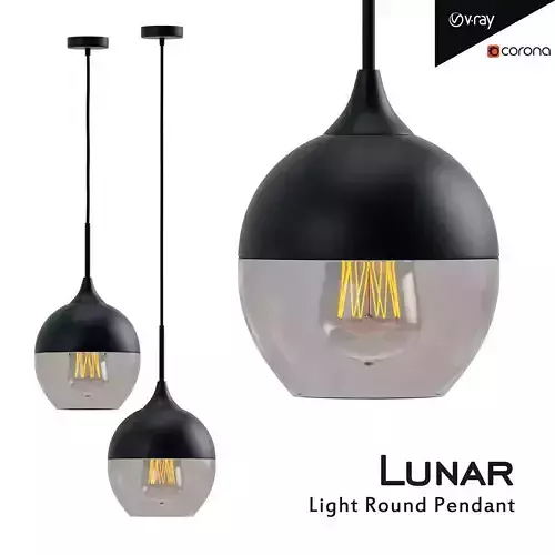 Lunar Light Round Pendant Low-poly 3D model