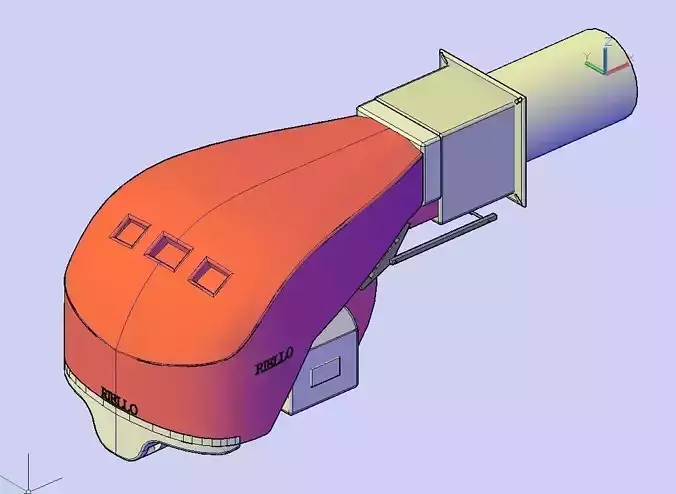 Gas burner Riello RS 160-M BLU 3D model