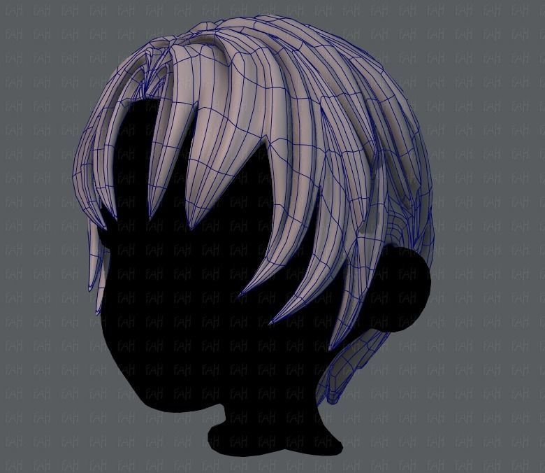 3D Hair style for boy V14 Low-poly 3D model_16