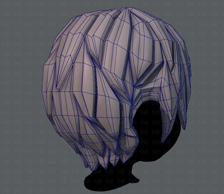 3D Hair style for boy V14 Low-poly 3D model_28