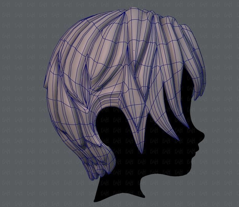 3D Hair style for boy V14 Low-poly 3D model_11