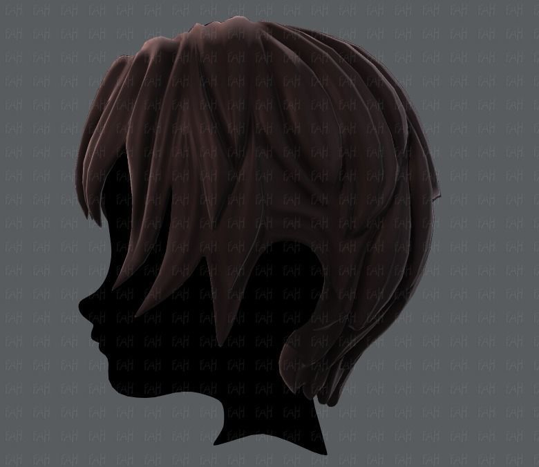 3D Hair style for boy V14 Low-poly 3D model_7