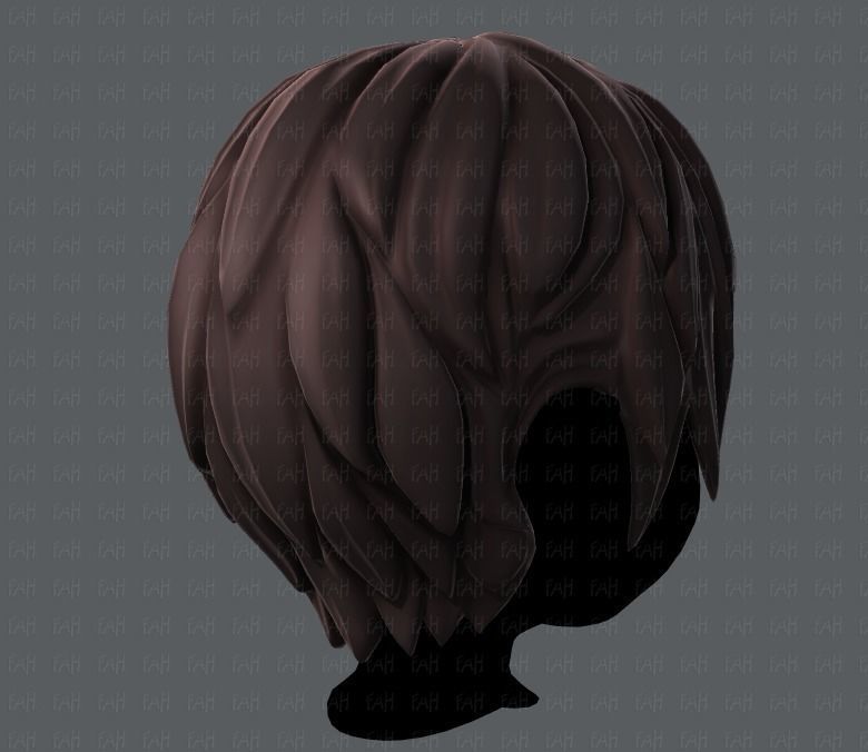3D Hair style for boy V14 Low-poly 3D model_4