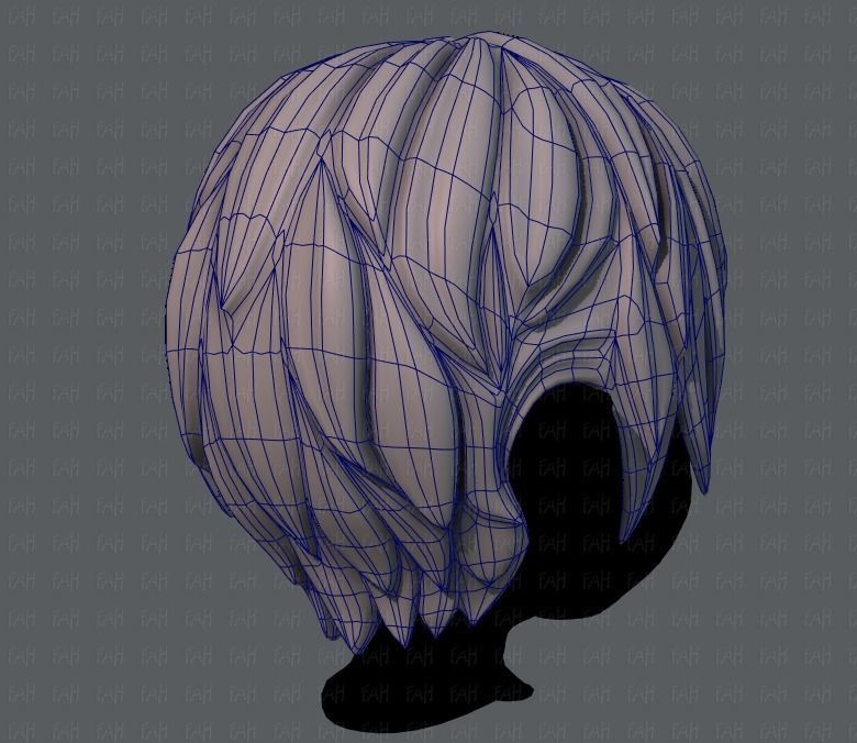 3D Hair style for boy V14 Low-poly 3D model_12