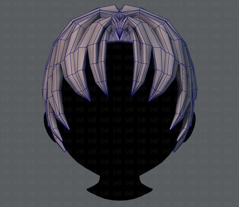 3D Hair style for boy V14 Low-poly 3D model_25