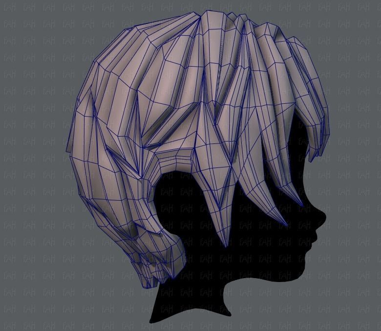 3D Hair style for boy V14 Low-poly 3D model_27