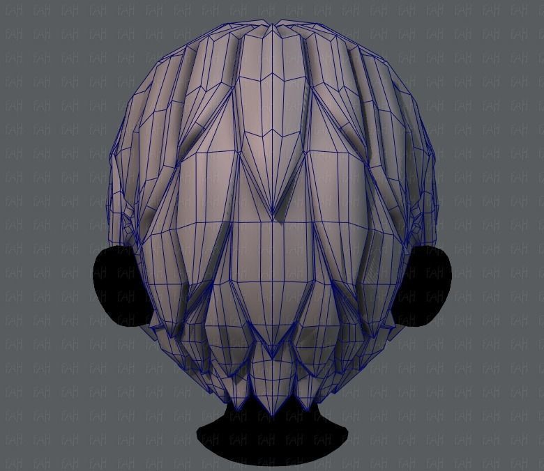 3D Hair style for boy V14 Low-poly 3D model_29