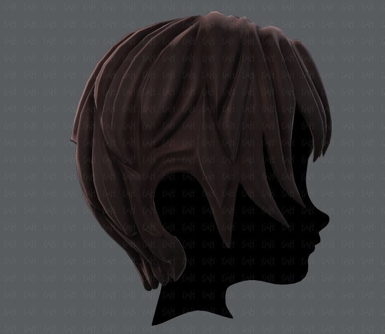 3D Hair style for boy V14 Low-poly 3D model_3