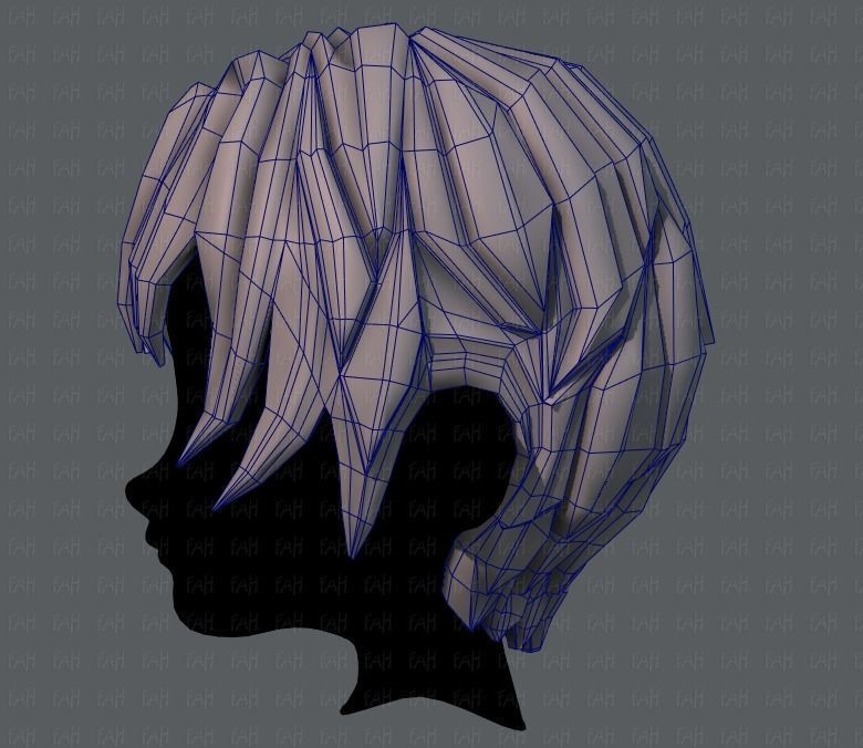 3D Hair style for boy V14 Low-poly 3D model_31