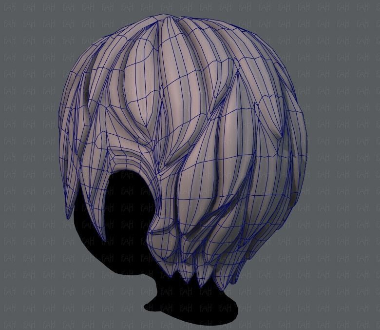 3D Hair style for boy V14 Low-poly 3D model_14