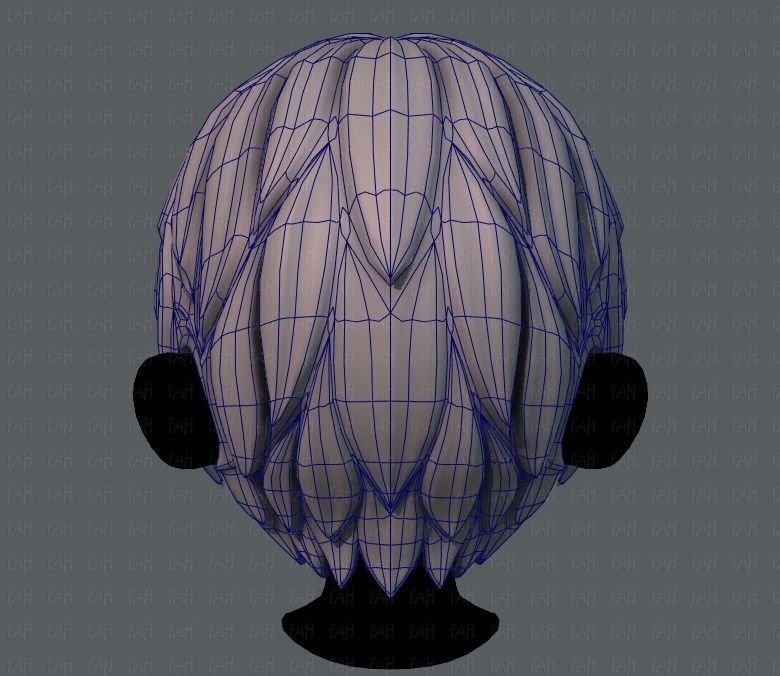 3D Hair style for boy V14 Low-poly 3D model_13