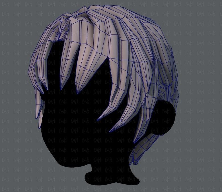 3D Hair style for boy V14 Low-poly 3D model_32
