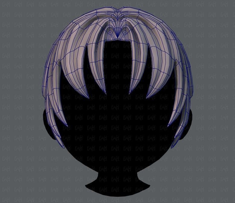 3D Hair style for boy V14 Low-poly 3D model_9