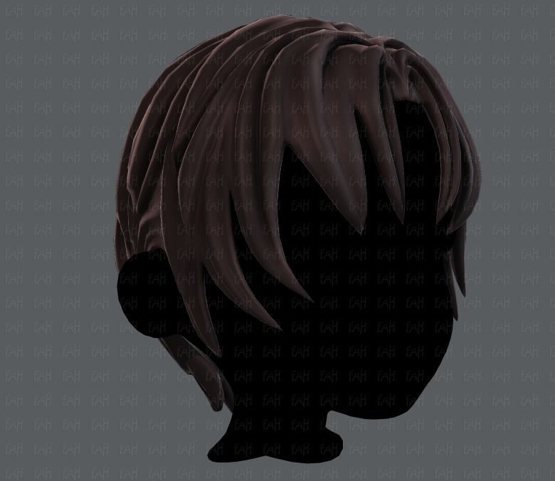 3D Hair style for boy V14 Low-poly 3D model_2