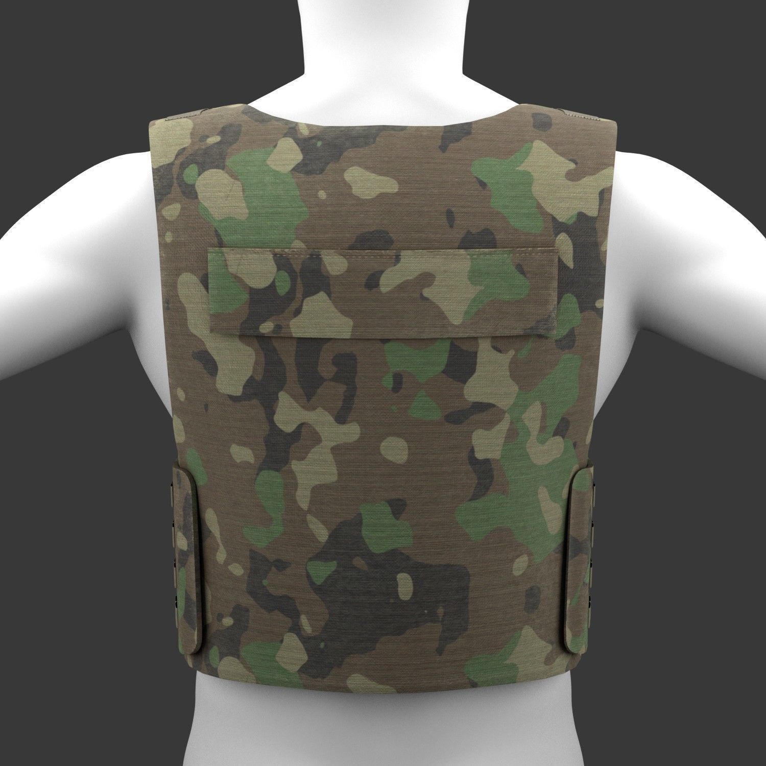 Military Woodland Tactical Vest Low-poly 3D model_2