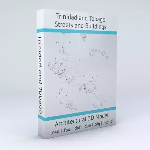 Trinidad and Tobago Streets and Buildings 3D model Trinidad and Tobago Streets and Buildings 3D model