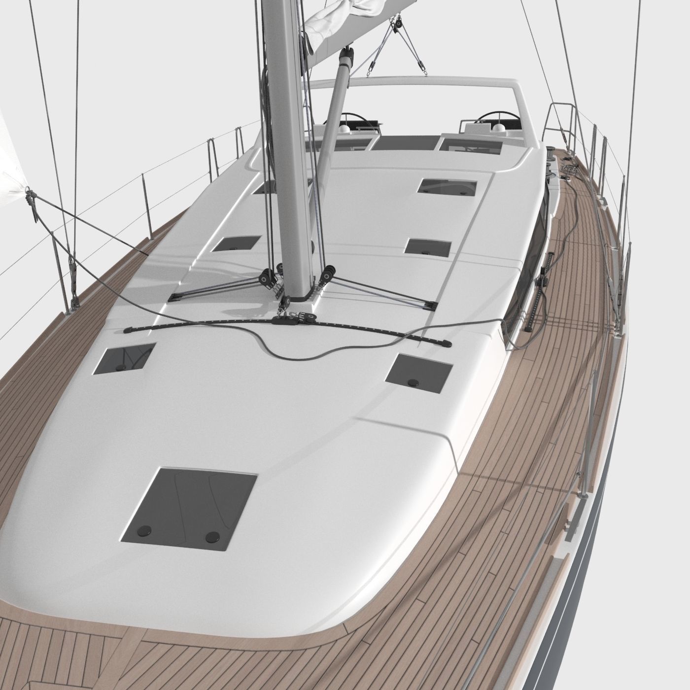 Sailboat Beneteau Sense 50 Yacht 3D model_6